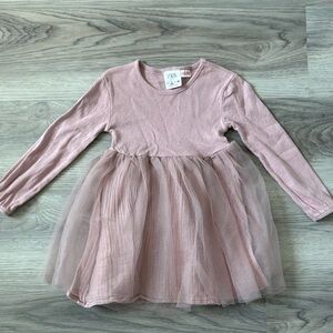 Zara Pink Long Sleeve Tulle Dress